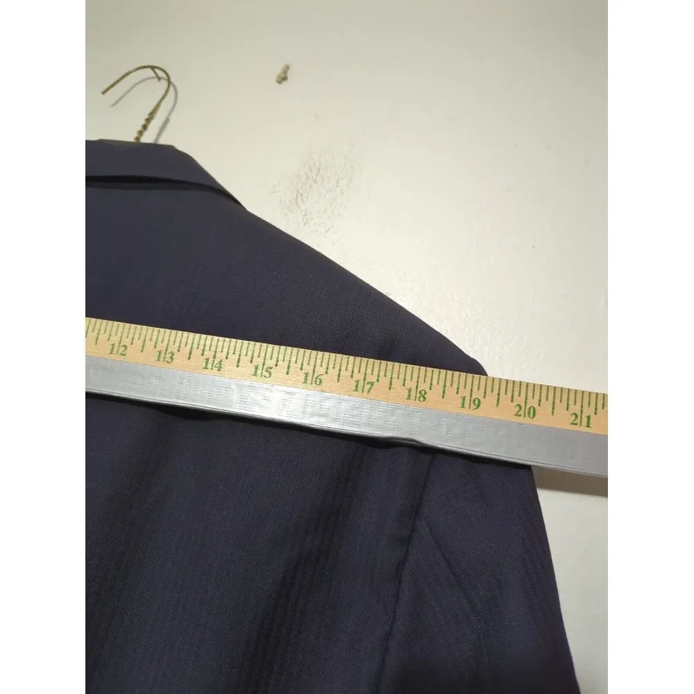 Polo Ralph Lauren Navy Blue Pinstripe Blazer 42L Virgin Wool Made in Italy 3-Btn